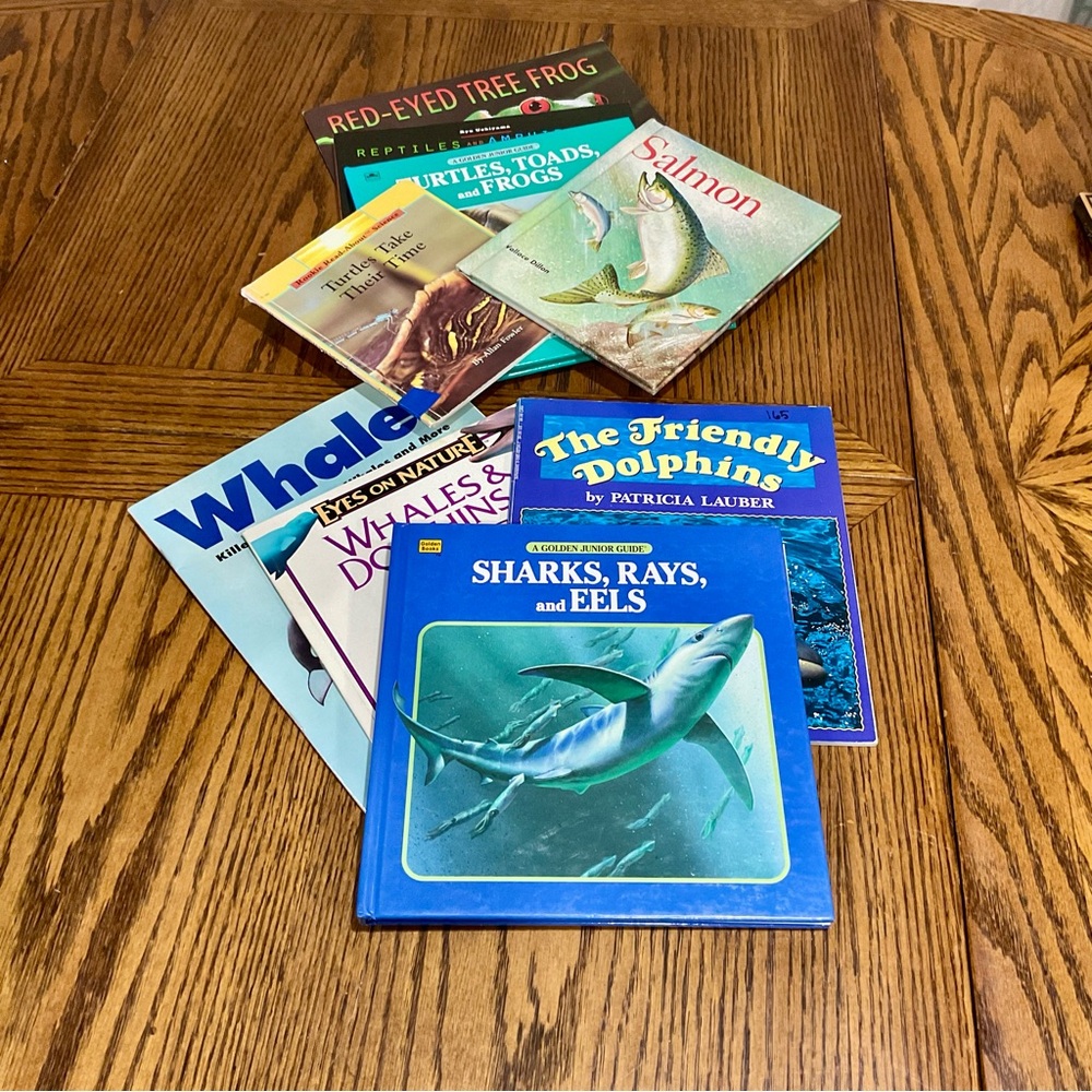 Colorful Wildlife Books: frogs, toads, salmon, turtles, sharks, rays, dolphins